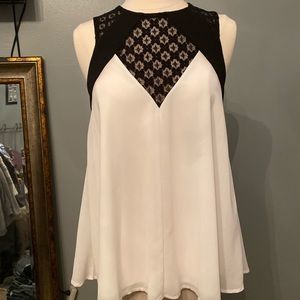 Black and White Chiffon Blouse